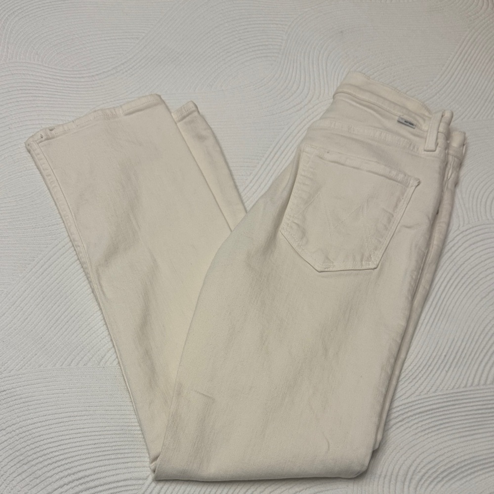 MOTHER Women's Off-White Straight Leg Jeans